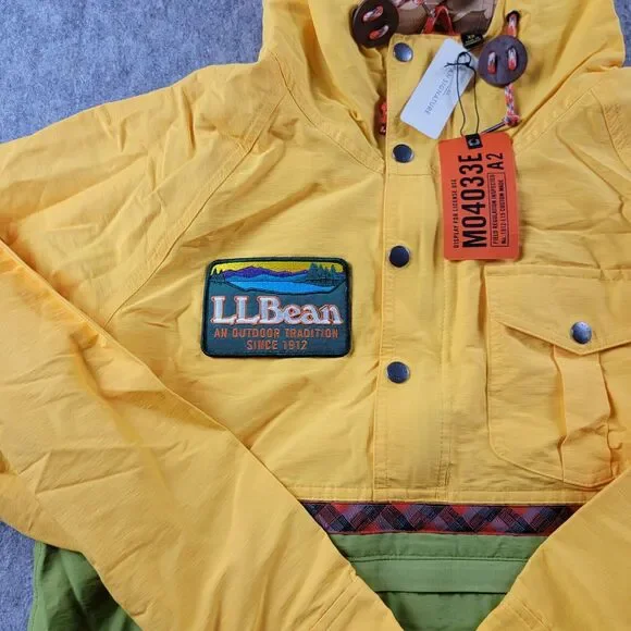 LL Bean x Todd Snyder Anorak 1/2 Zip Pullover Jacket size XS Yellow Green NWT